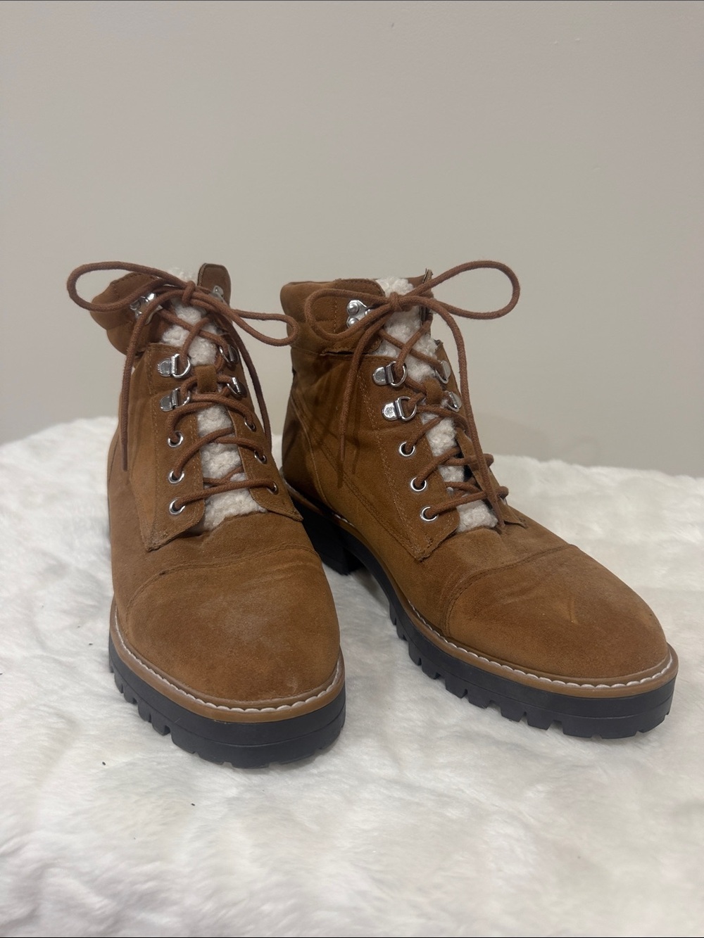 Time and Tru Brown Suede Lace-Up Ankle Boots